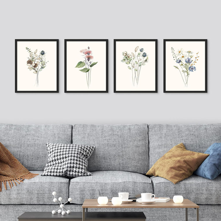 Framed wall art shop set of 4